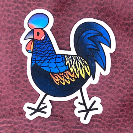 green junglefowl 2x2in ($3 USD)