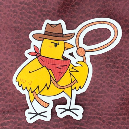cowboy chick 2x2in ($3 USD)