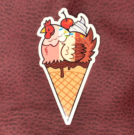 neapolitan cone 2x1.5in ($3 USD)