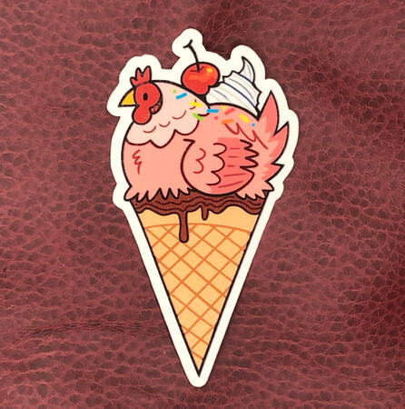 strawberry cone 2x1.5in ($3 USD)