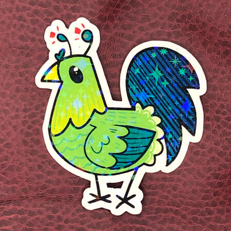 alien chicken 2x2in ($3 USD)