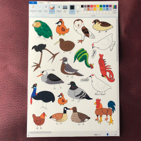 doodle sticker sheet 3.9x5.7in ($6 USD)