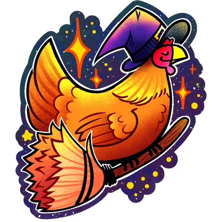 HALLOWEEN witch hen ($3 USD)